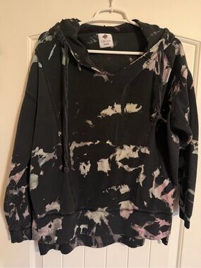 Like Love Black Tie-Dye Hooded Sweatshirt